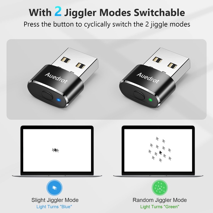 Egér Mozgás Szimulátor, Plug & Play, 2 Mozgásmód, USB-C Csatlakozás, Fekete
