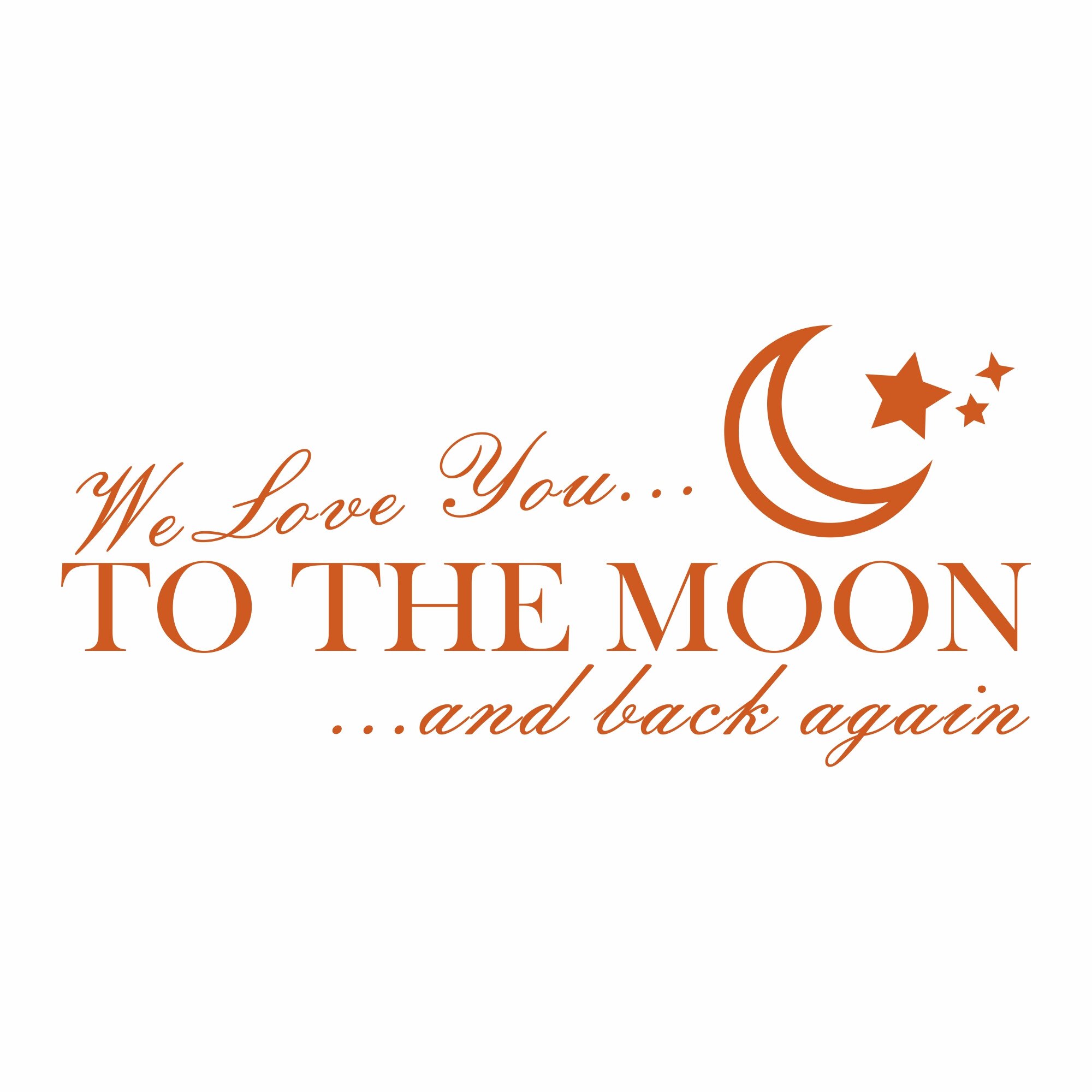 Sticker decorativ iStick, To The Moon & Back, 198x90cm, portocaliu
