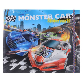 Carte cu autocolante Monster Cars Carte cu autocolante Monster Cars