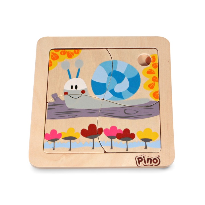 Mini fa puzzle, Pino, 4 db-os, Csiga