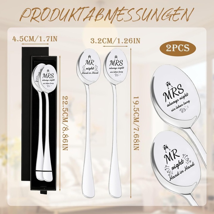 Set 2 Linguri Nunta "Mr Right & Mrs Always Right" - Cadou Inedit