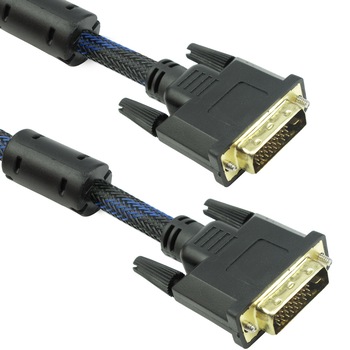 Cablu digital DVI-D, Detech, 3M, tata, 24+1pini, dublu ecranat Cablu digital DVI-D, Detech, 3M, tata, 24+1pini, dublu ecranat