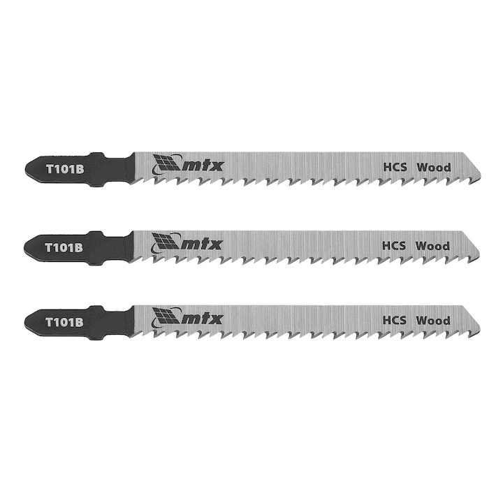 Ножове за прободен трион за дърво MTX, 3 бр., T101B, 75 х 2,5 mm