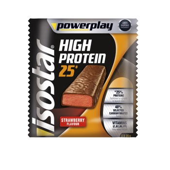 Batoane energizante Isostar High Protein, Capsuni, 3 bucati x 35 g Batoane energizante Isostar High Protein, Capsuni, 3 bucati x 35 g