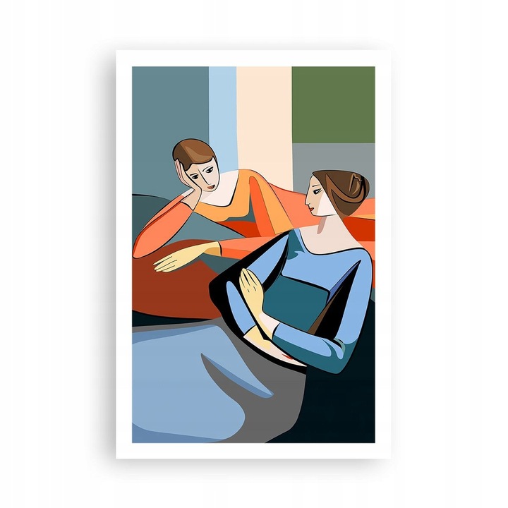 Poster Kubist Portret Femeie 61x91cm, Decor Perete Premium