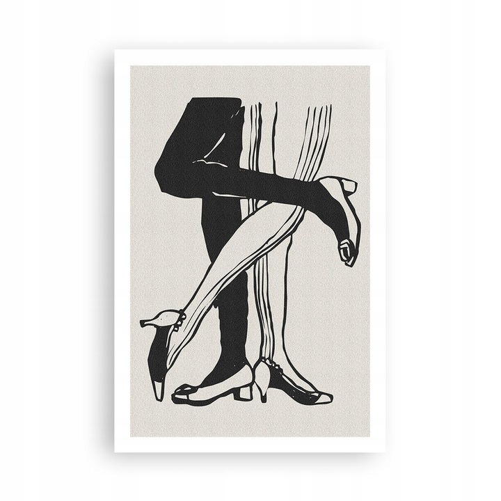 Poster Decorativ 61x91cm, "Picioare", Alb-Negru, Fara Rama
