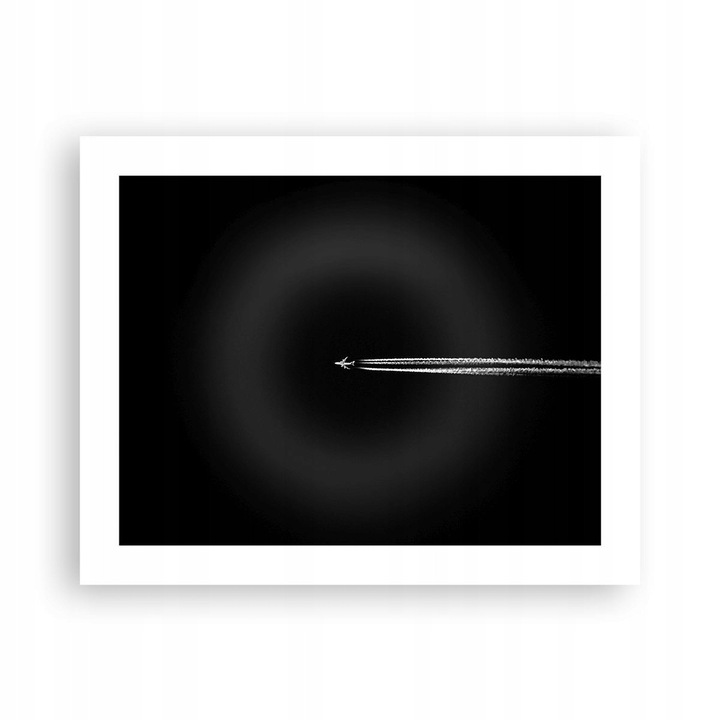 Poster Avion Modern 50x40cm, Decor Perete, Alb-Negru, Premium