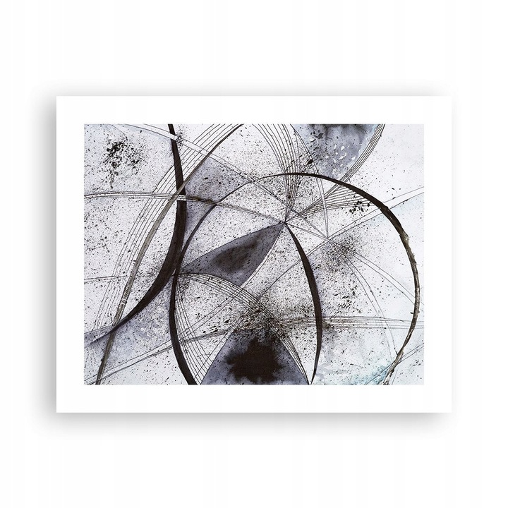 Tablou Poster Abstract 50x40cm, Gri-Negru, Modern, Decor Perete