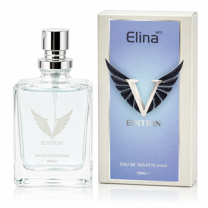 Apa de toaleta pentru barbati, Parfum barbatesc V Edition, EDT, 15 ml, Elina MED®