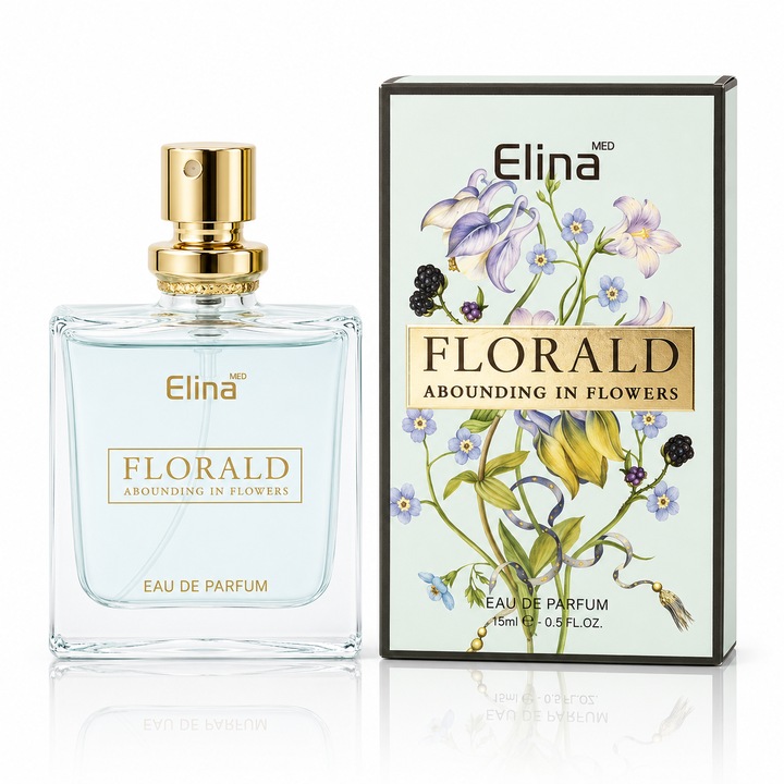 Apa de parfum pentru femei, Parfum dama Florald Abounding in Flowers, EDP, 15 ml, Elina MED®