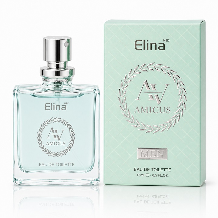 Apa de toaleta pentru barbati, Parfum barbatesc Amicus Men, EDT, 15 ml, Elina MED®