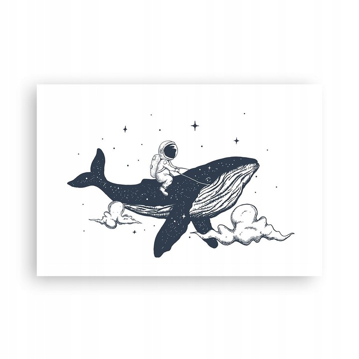 Poster 91x61cm Balena Astronaut - Decor Perete Camera