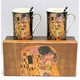 Set 2 Cani Portelan 300ml, Gustav Klimt "Sarutul", Queen Isabell