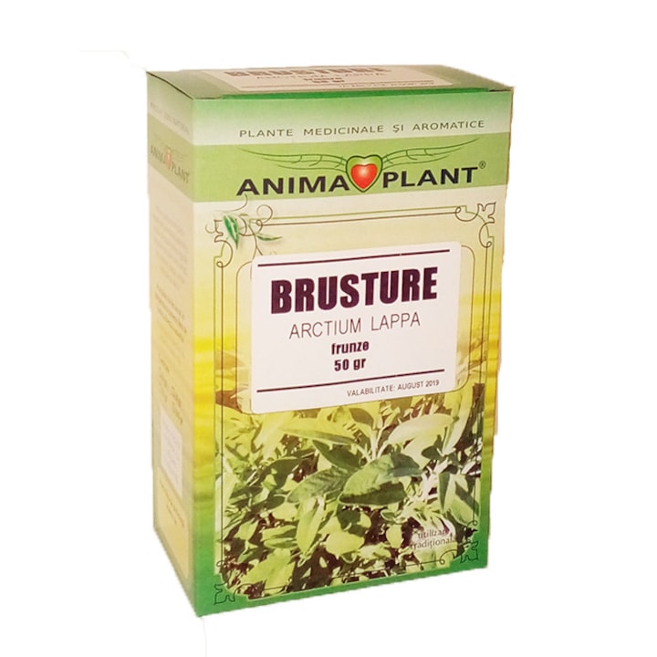 Brusture, Arctium lappa, frunze, planta maruntita pentru ceai, Anima Plant, 50 g