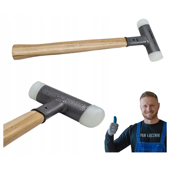 Ciocan Fara Recul 30mm, Maner Lemn Hickory, Capete Duble