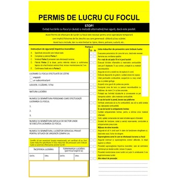 Permis de lucru cu focul Permis de lucru cu focul