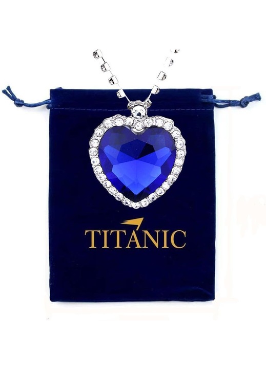 Titanic Óceán Szíve Nyaklánc, Örök Zafír Medál, Ragyogó Ékszer