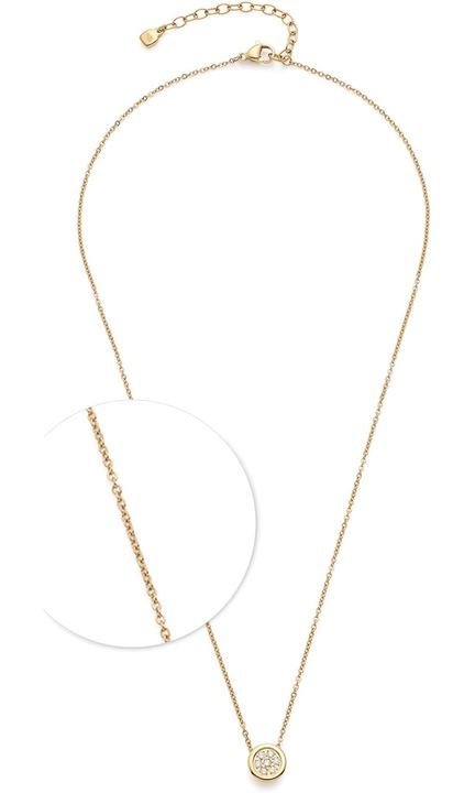 Colier Aurit Otel Inoxidabil Piatra Zirconiu 45-50 cm - Cadou Femei