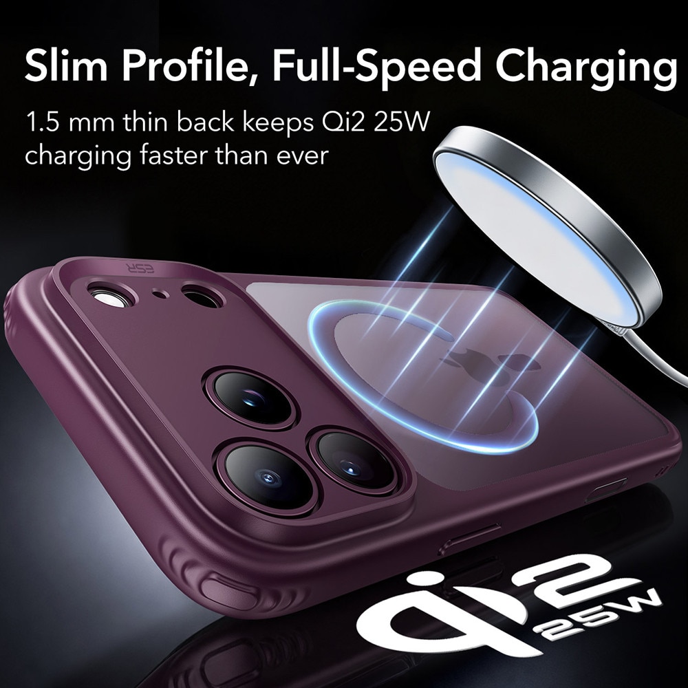Husa pentru iPhone 18 Pro Max - ESR Classic Hybrid HaloLock - Frosted Deep Burgundy