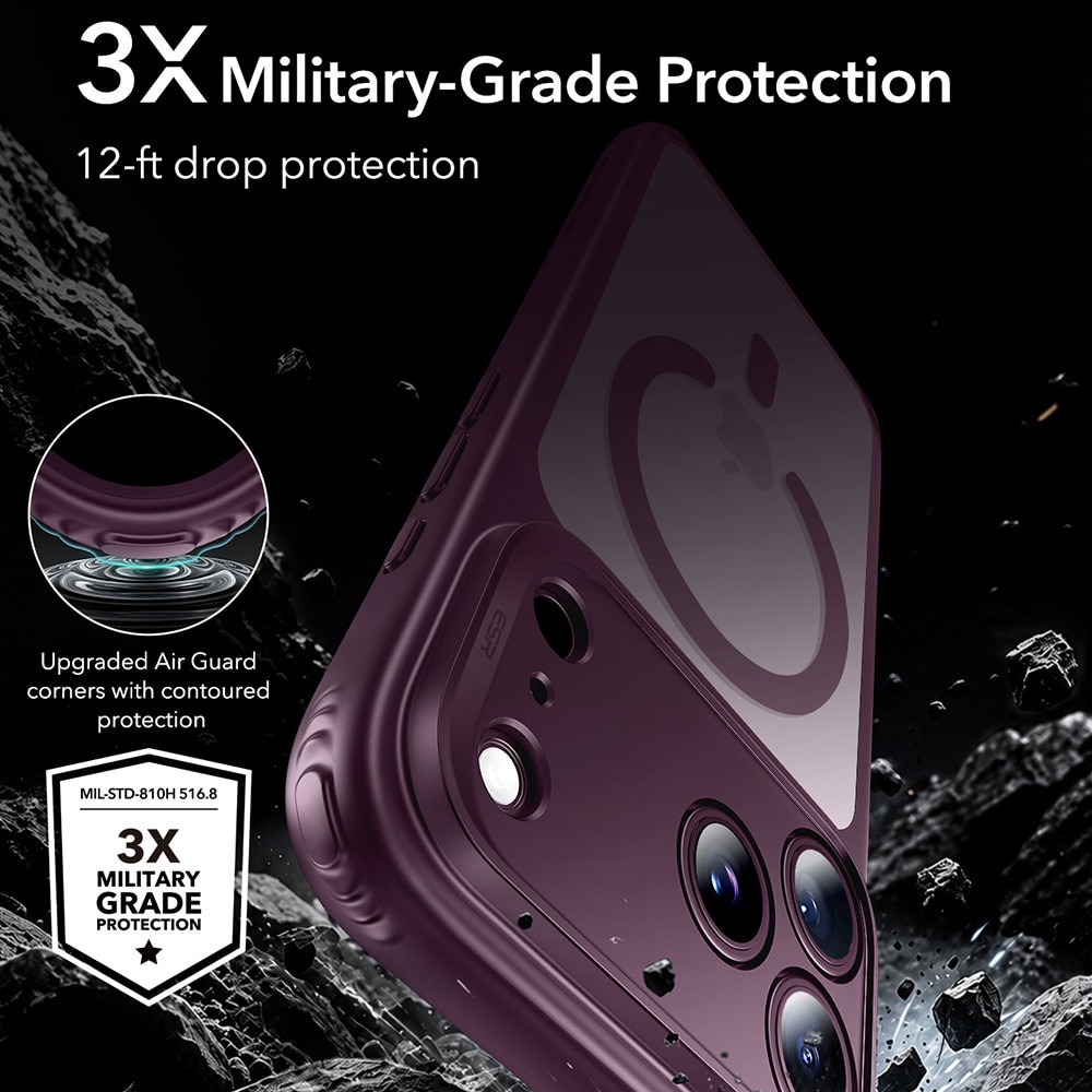 Husa pentru iPhone 18 Pro Max - ESR Classic Hybrid HaloLock - Frosted Deep Burgundy