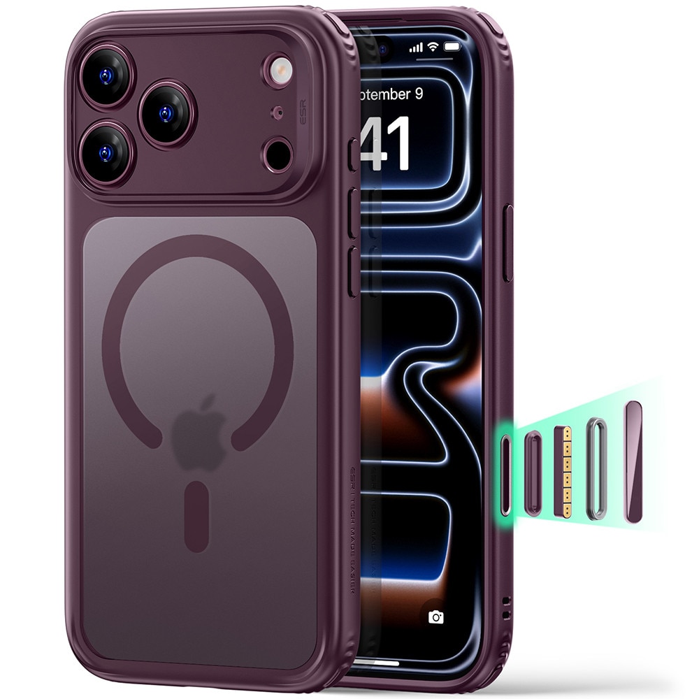 Husa pentru iPhone 18 Pro Max - ESR Classic Hybrid HaloLock - Frosted Deep Burgundy