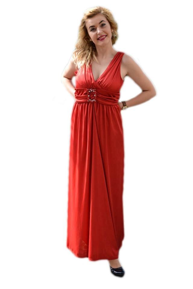 Rochie de ocazie, design simplist , D&J Exclusive, Rosu