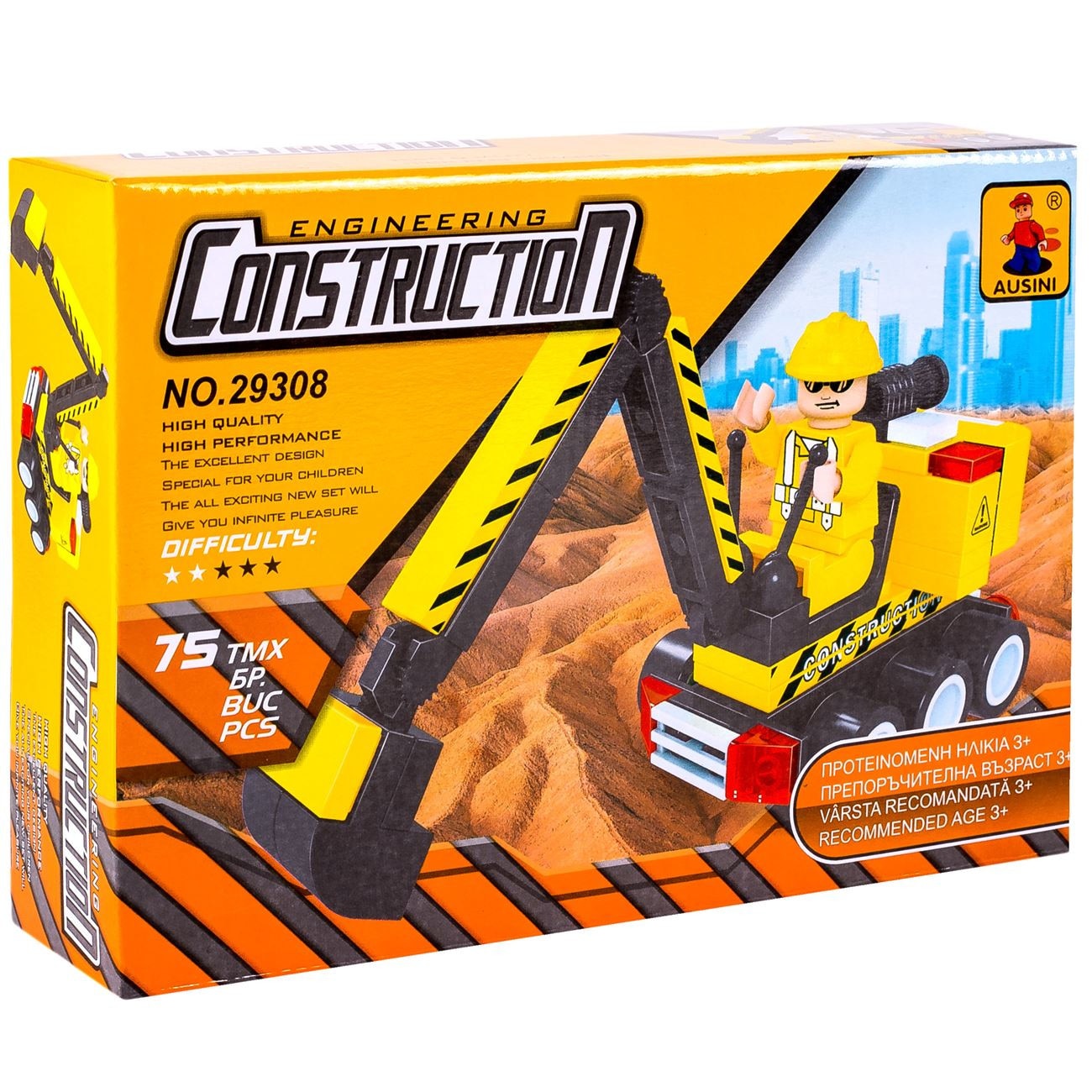 Set de constructie Ausini Inginerul Constructor x 75 piese, 3 ani +