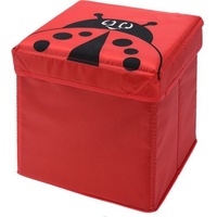 Cutie depozitare transformabila in scaun pliabil copii, cu capac MDF buretat, max 40 kg, model gargarita, 25x25x25cm.