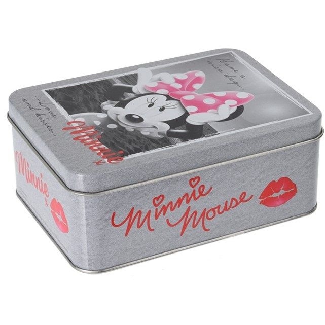 Cutie metalica depozitare Minnie cu funda roz