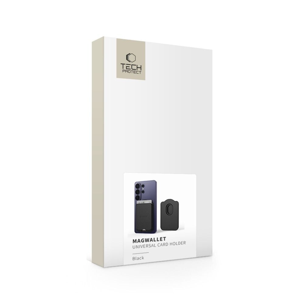 Portofel Tech-Protect CH02 MagWallet, Compatibil MagSafe, Capacitate 3 carduri, Negru
