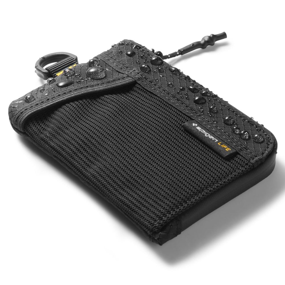 Portofel Spigen LF300, Protectie RFID, Capacitate 10 carduri, Negru