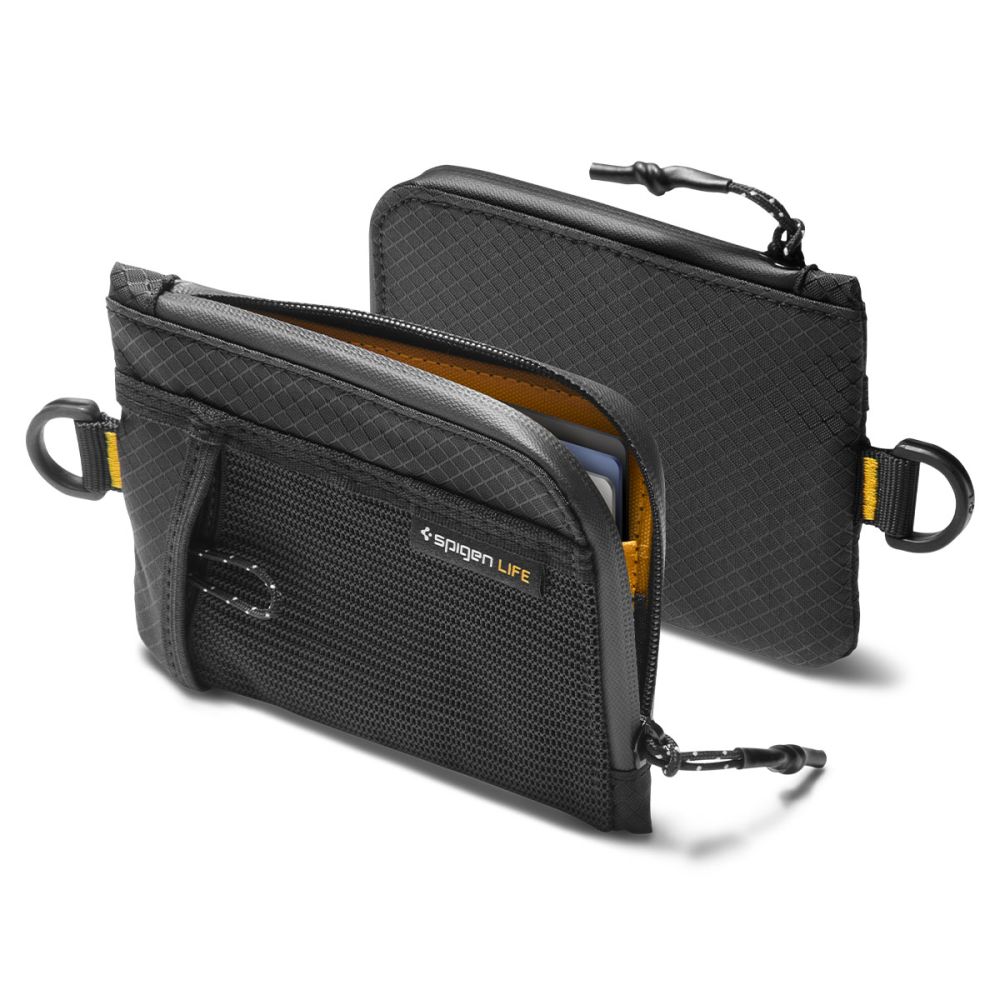 Portofel Spigen LF300, Protectie RFID, Capacitate 10 carduri, Negru