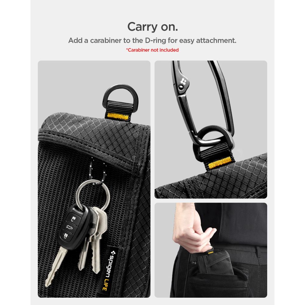 Portofel Spigen LF300, Protectie RFID, Capacitate 10 carduri, Negru