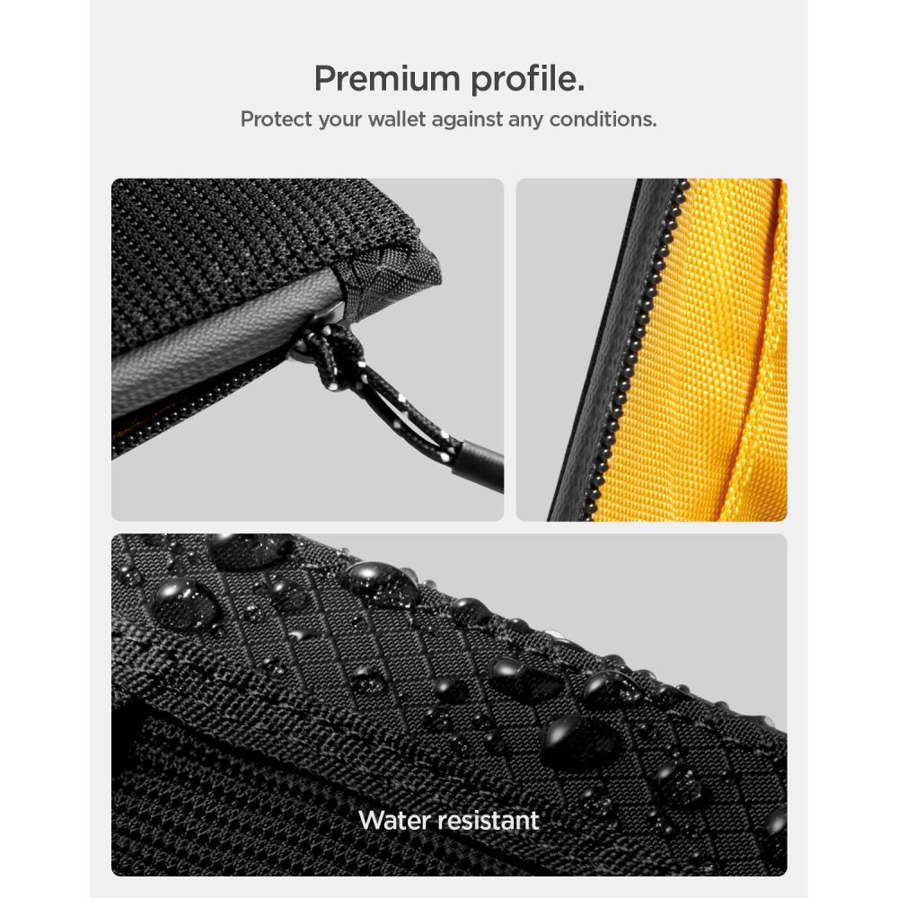 Portofel Spigen LF300, Protectie RFID, Capacitate 10 carduri, Negru