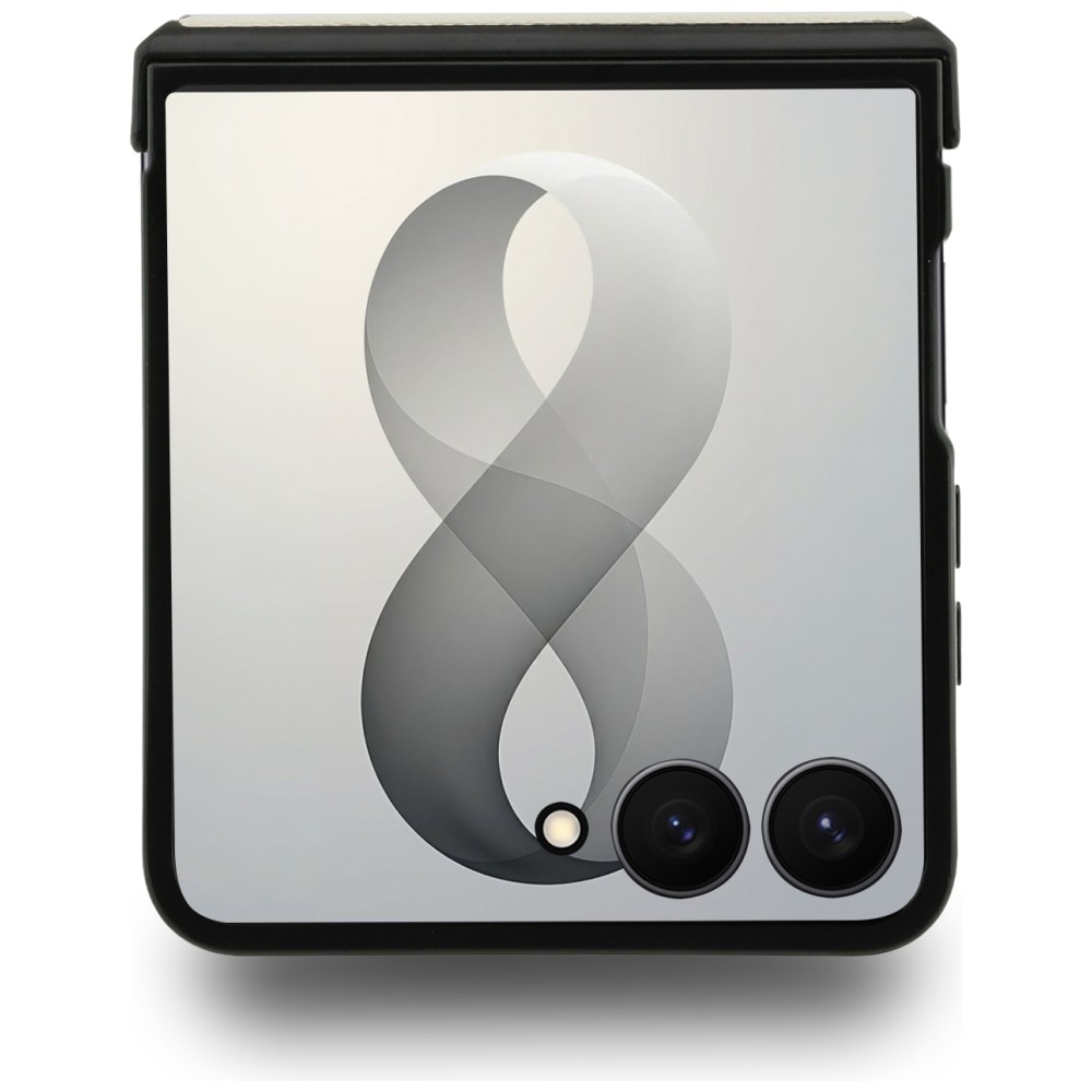 Husa Guess Magnetic Ring Stand Grained Classic Logo cu MagSafe compatibila cu Samsung Galaxy Z Flip 8, Bej