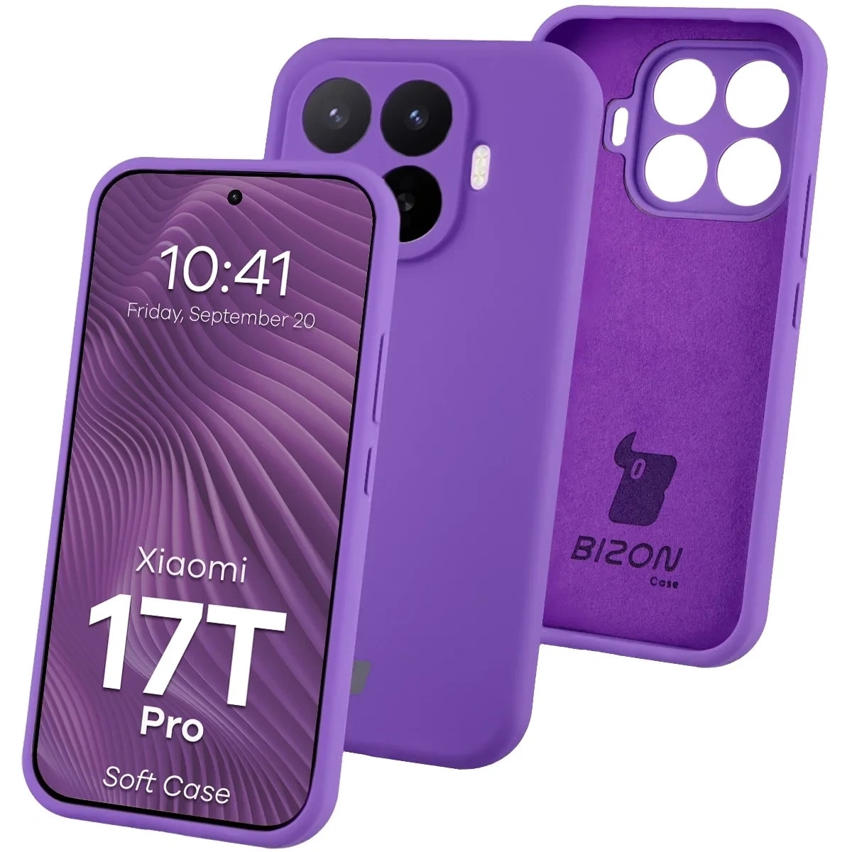 Carcasa Bizon Soft compatibila cu Xiaomi 17T Pro, Mov
