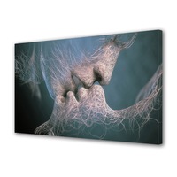 Tablou Fosforescent BTex ArtDecoMag Modern Luminos in intuneric Abstract Decorativ Sarutul, 20 x 30 cm