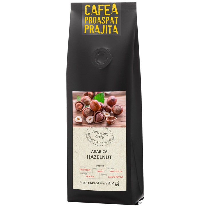 Friss pörkölt kávé, 250 gr, természetes mogyoró aroma, 100% Arabica, bab