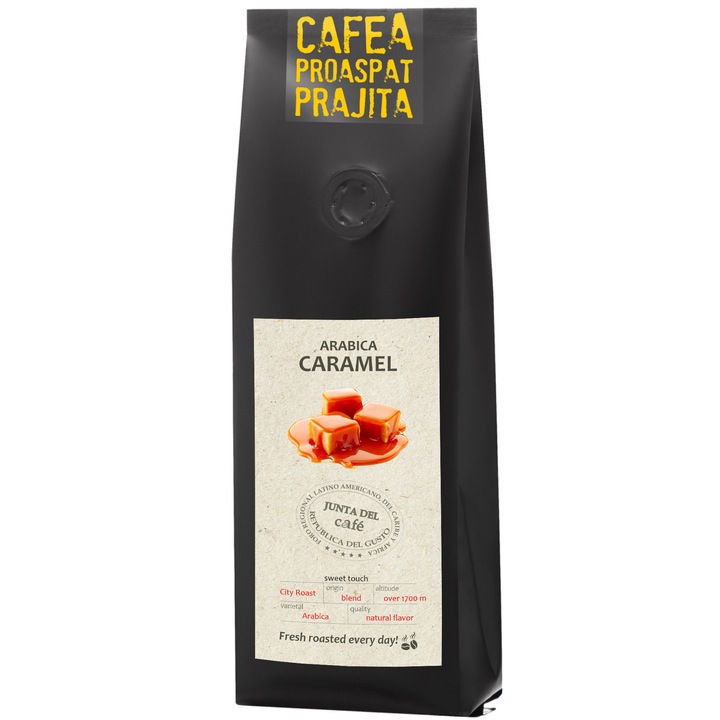 JUNTA DEL CAFÉ Friss pörkölt kávé, 250 gr, természetes karamell aroma, 100% Arabica, bab