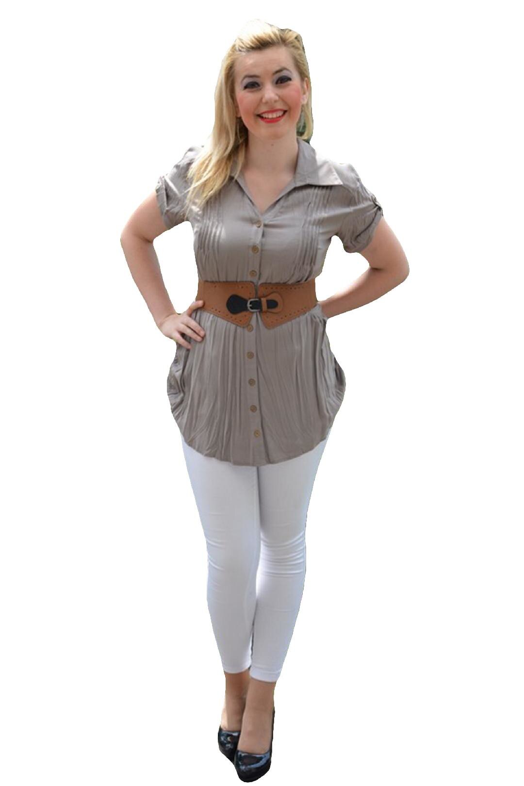 Camasa de zi cu aspect sifonat, D&J Exclusive, Kaki