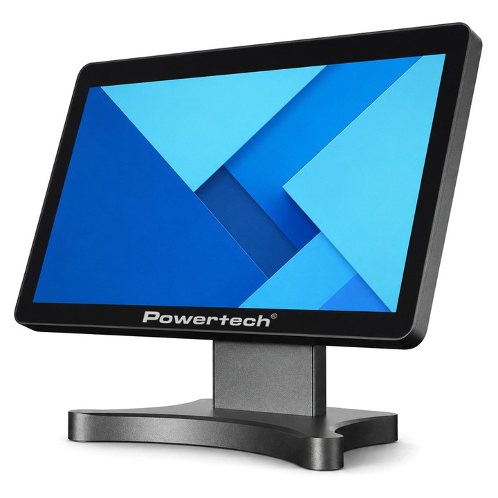 Тъч монитор Powertech PT-1631 17.3" LCD 1920 x 1080, капацитивен 10 точки, HDMI/VGA, 2x USB Type B, високоговорители, VESA 75x75 мм, черен