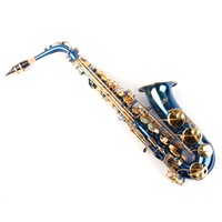 Saxofon Alto Karl Glaser ® Albastru + clape Auriu curbat Blue&Gold Saxophone Neuenkirchen-Germany