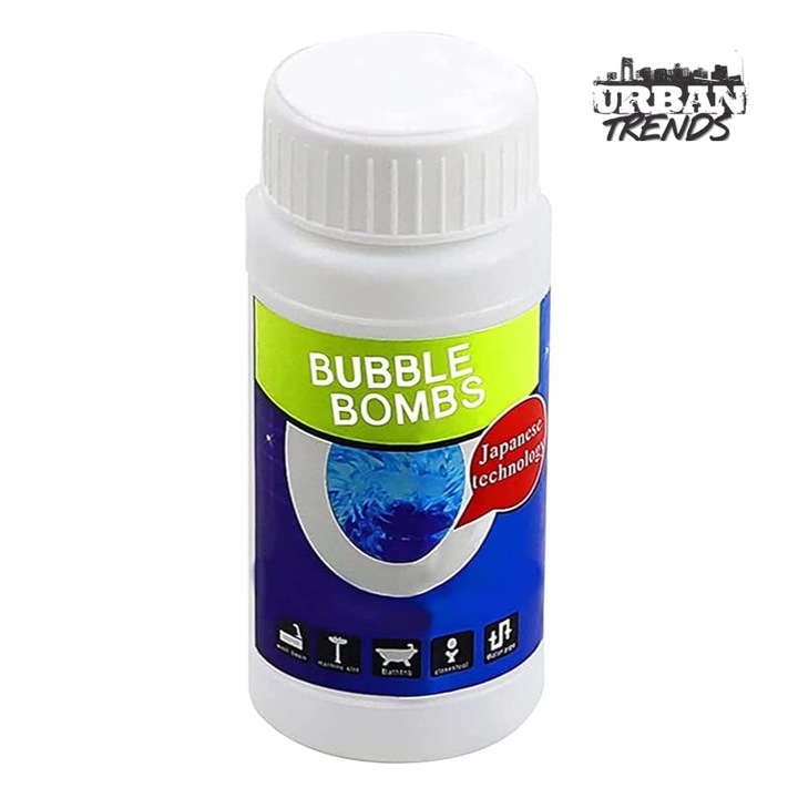 Solutie Pentru Desfundarea Tevilor URBAN TRENDS®, Bubble Bombs Japan, 100 g, Granule Efervescente Pentru Curatare si Intretinere Canalizare