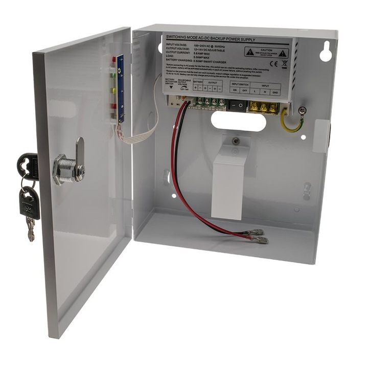 Sursa de tensiune 12V 5A 1 iesire, cu back-up, SMPS 1205-01