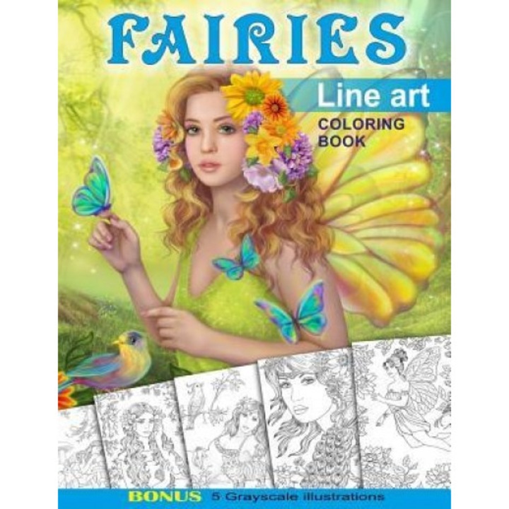 Fairies. Line Art Coloring Book: Coloring Book for Adults, Alena Lazareva (Author)