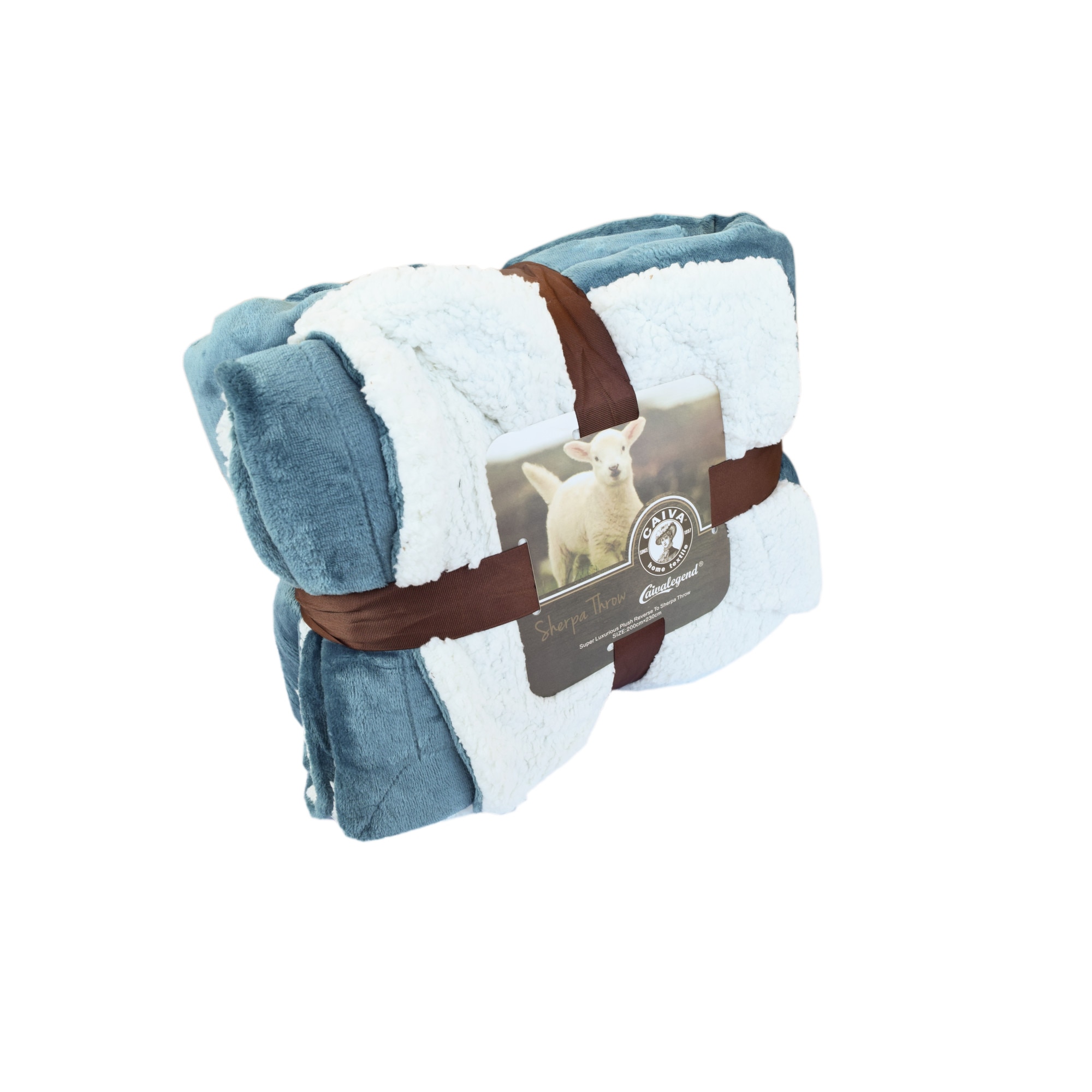 Patura Cocolino moale, albastru, blanita alba, punga cadou, G92