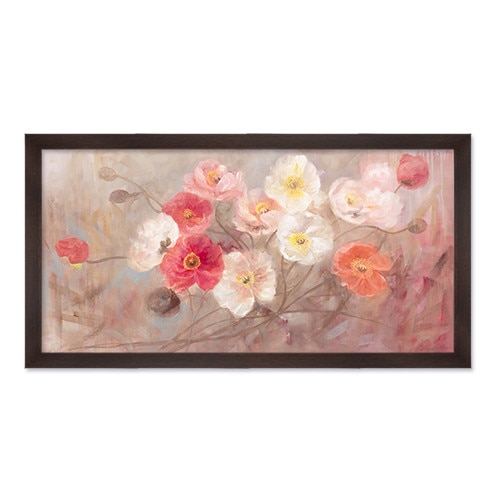 Tablou Inramat - Wild Poppies II, Rama Wenge, 50 x 100 cm