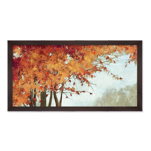 Tablou Inramat - Natura, Padure, Copaci, Frunze, Toamna, Rama Wenge 50 x 100 cm