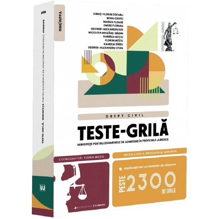 Teste-grila. Minispete Pentru Examenele De Admitere In Profesiile Juridice. Drept Civil Ed.13 - Florin Motiu