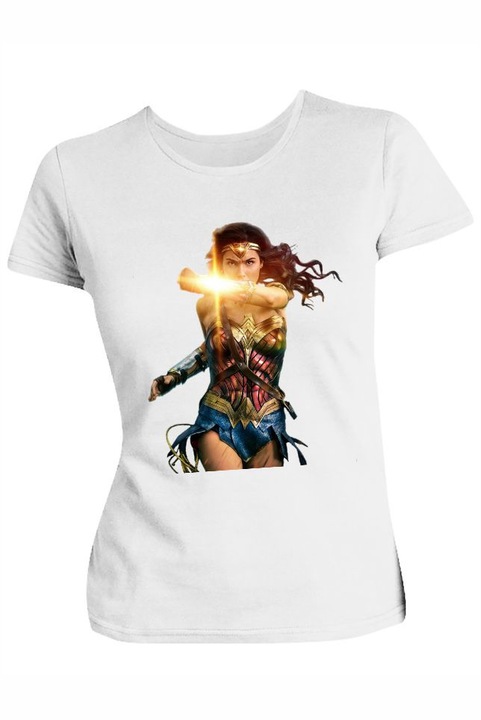 Tricou, imprimeu Wonder Woman, alb, Alb